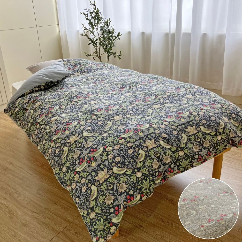 新品未使用V&A あったかカバー　いちご泥棒　掛けふとんカバー　シングル タオル素材のあったかカバー】 V&A いちご泥棒柄 掛けふとんカバー
