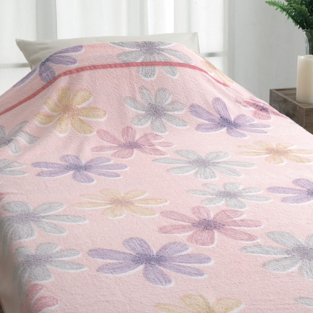 ロマンス小杉 タオルケット シングルサイズ クーラー対策 花柄 ピンク