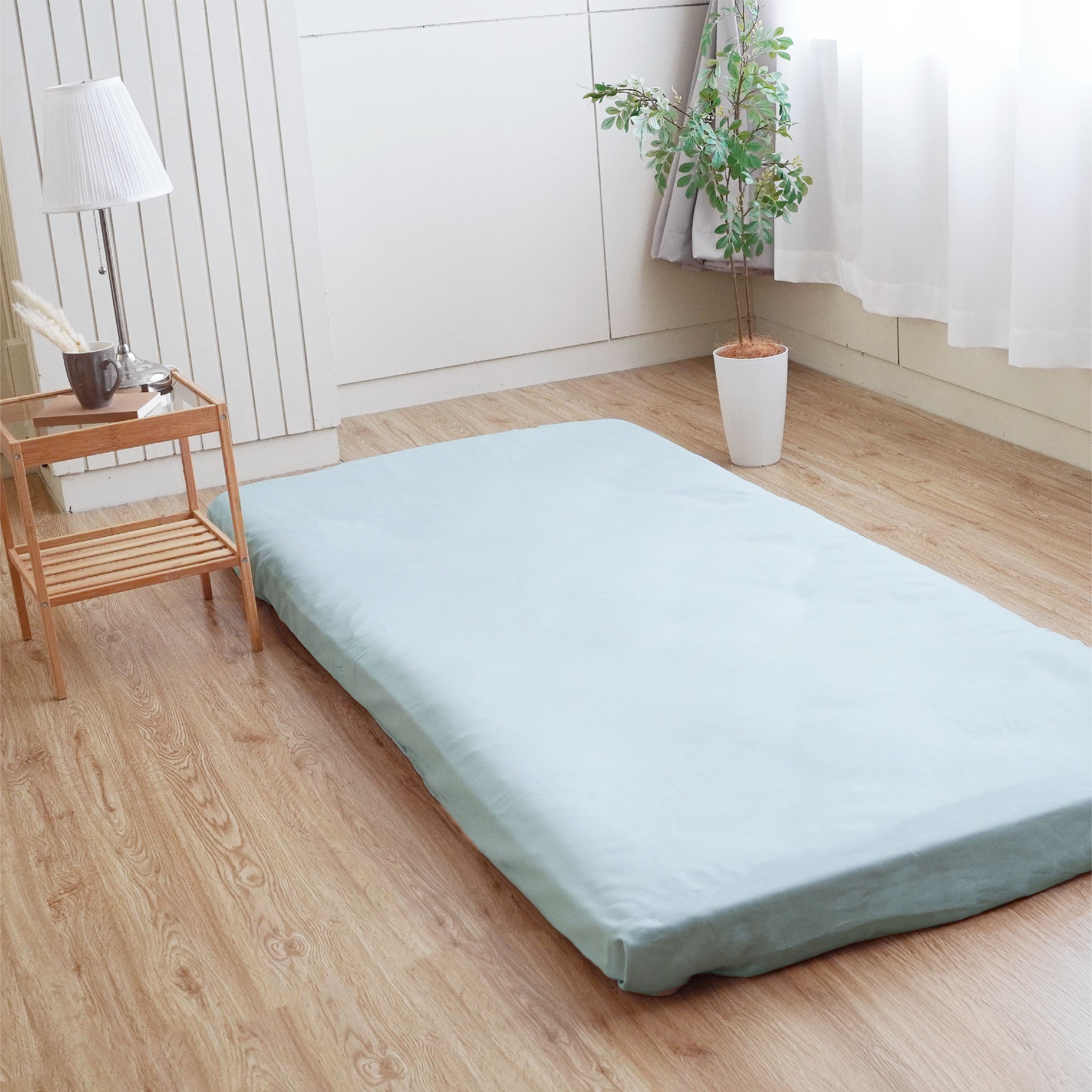 ourstyle フラットシーツ 敷きふとんカバー 綿100% 無地 日本製 Jquality 洗える シングル セミダブル ダブル グリーン