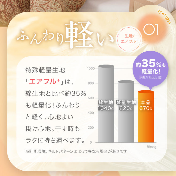 洗える羽毛掛けふとん/マザーダックダウン95%(熟成ダウン)