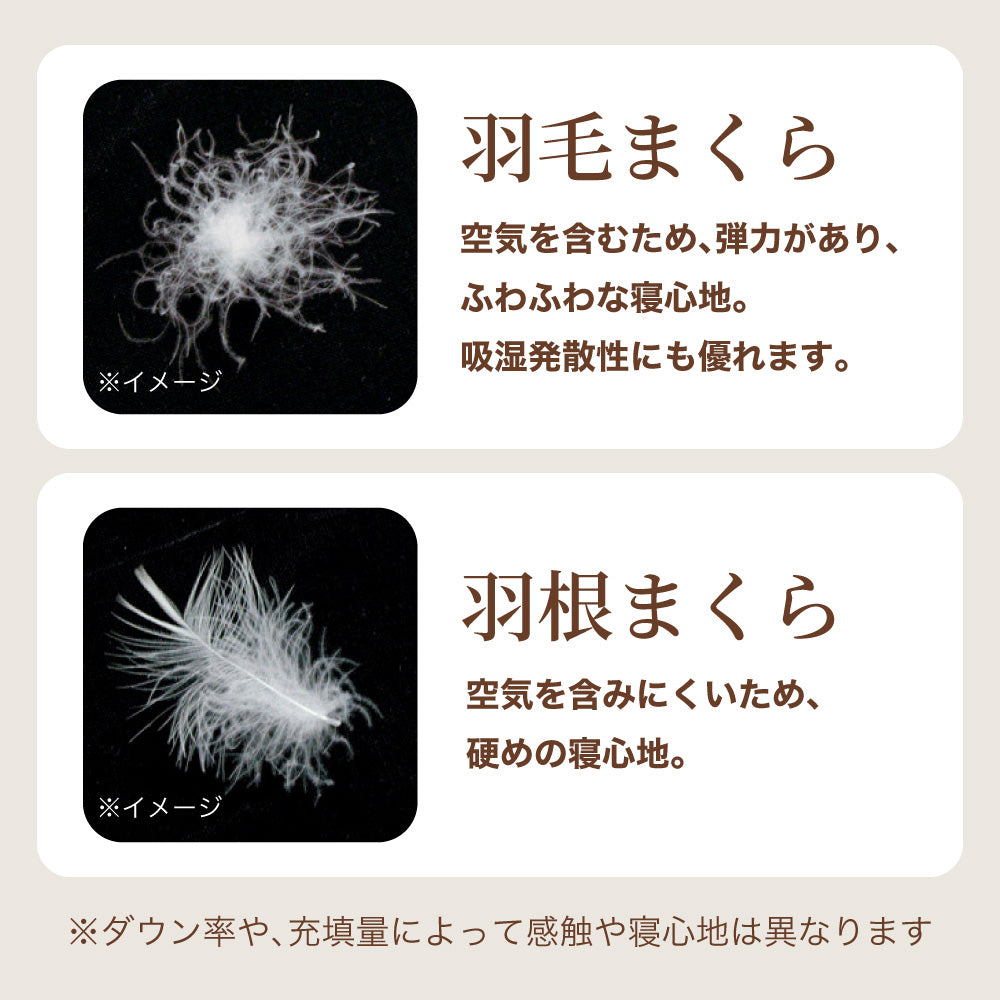 【選べるサイズ&充填量】日本製 羽毛まくら ダウンピロー