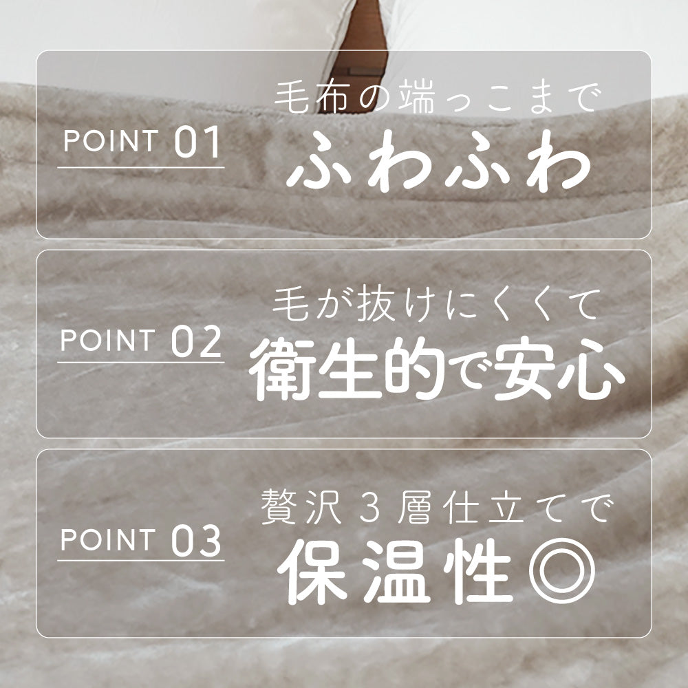 【お得な2枚セット】2枚合わせ毛布/3層タイプ