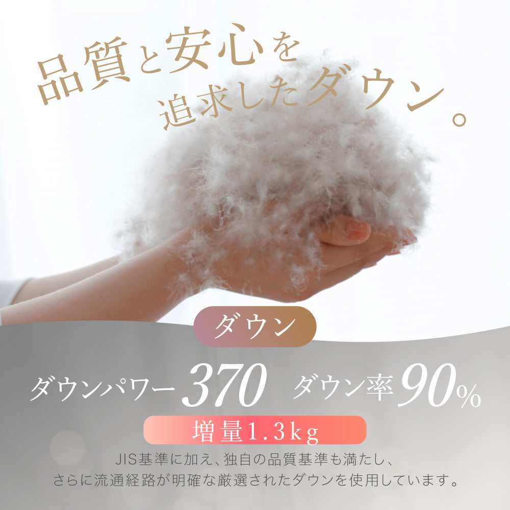 【お得な2枚セット】洗える羽毛掛けふとん/シルバーダックダウン90%/1.3kg/増量タイプ