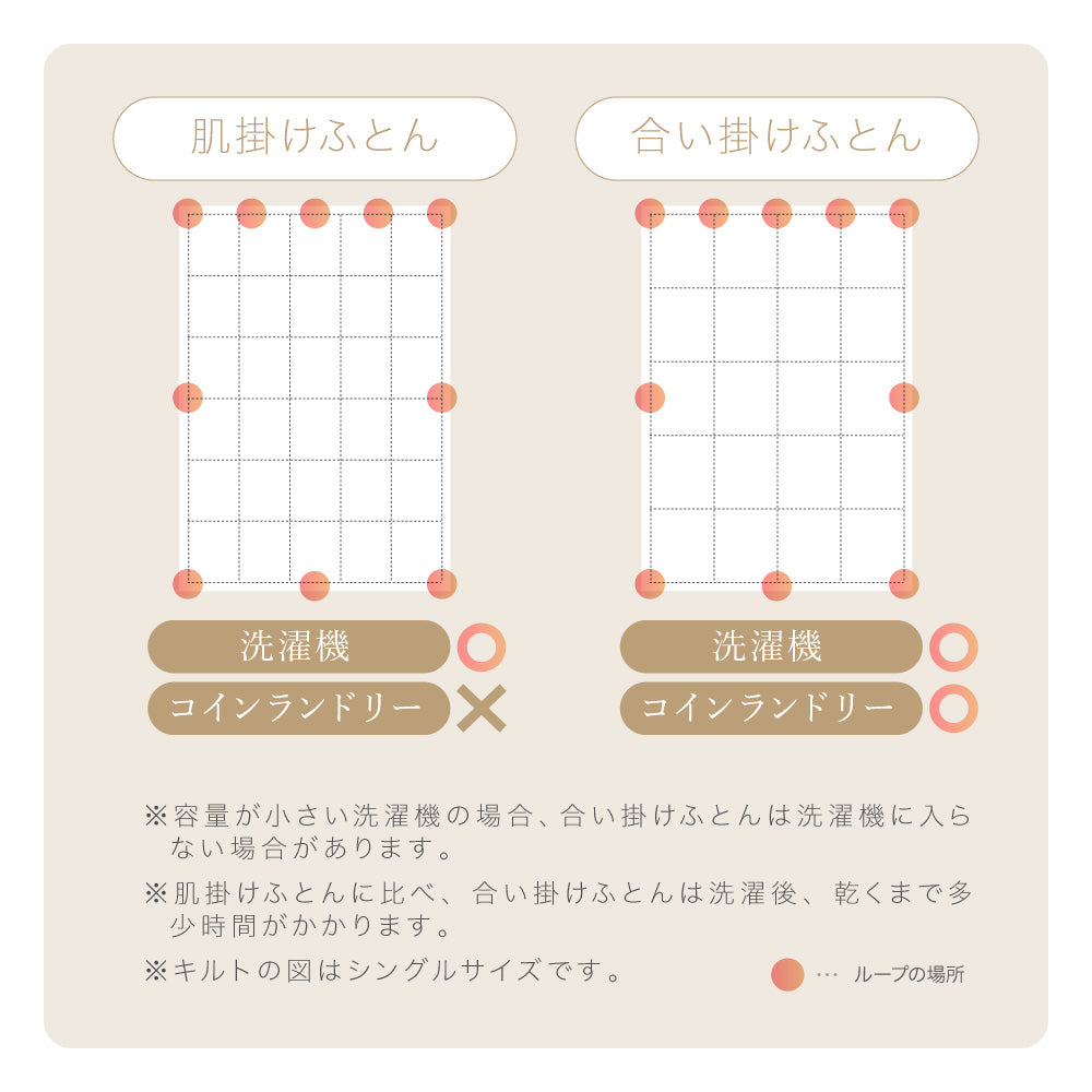洗える2枚合わせ羽毛掛けふとん/シルバーダウン90%