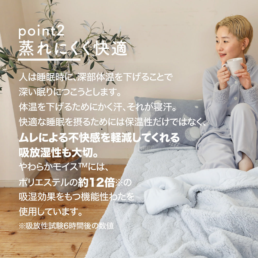 やわらかモイス敷きパッド/シープボア/吸湿発熱