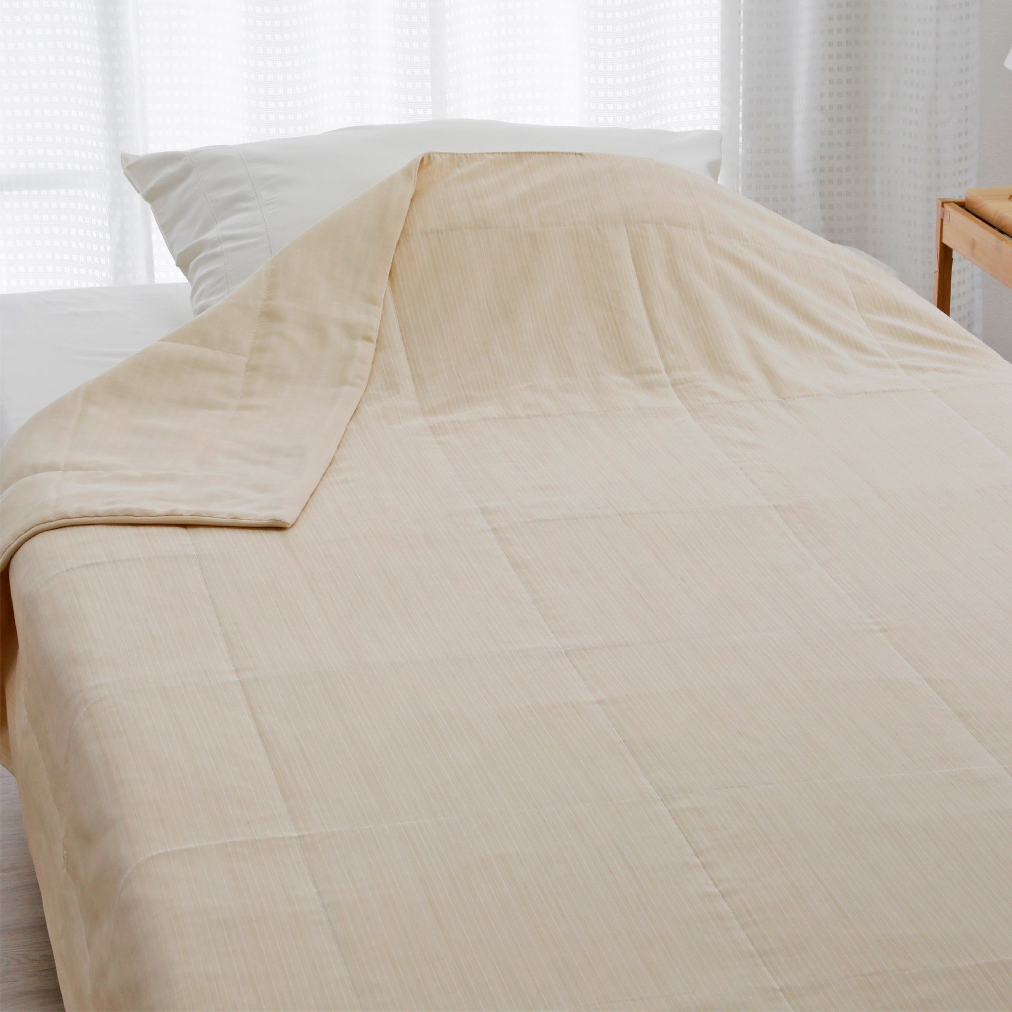 ロマンス小杉 アイスミンEX 麻 肌掛けふとん 接触冷感 洗える 綿 2重ガーゼ 140×190cm 夏用掛け ひんやり