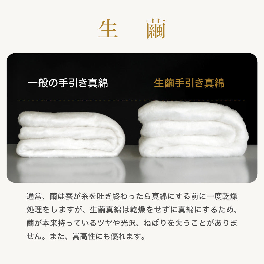 真綿掛けふとん・肌掛けふとん/京都丹後手引き/生繭