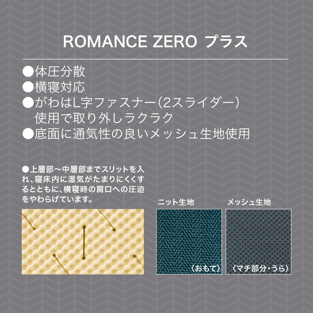 ロマンスゼロ〈プラス〉/体圧分散敷きふとん/3つ折り/横寝対応
