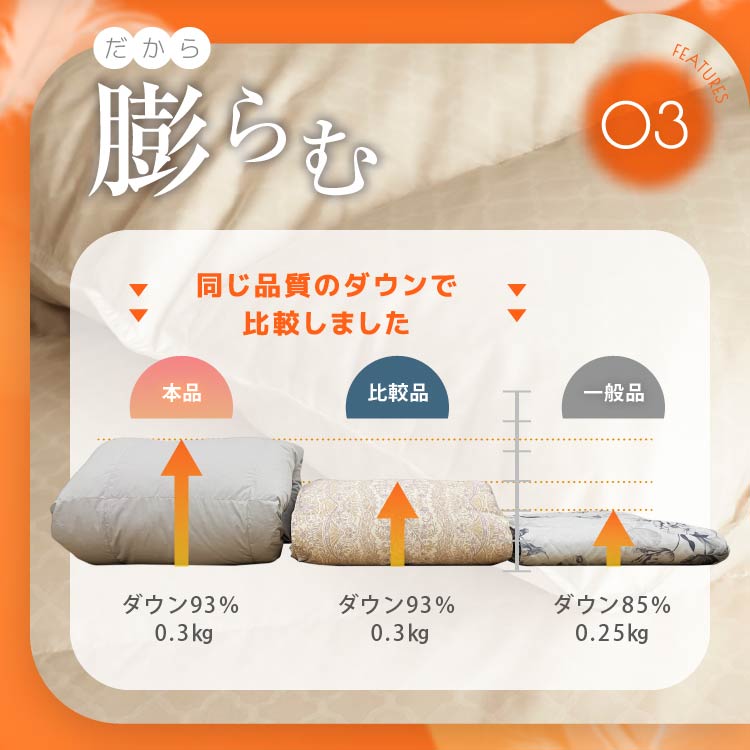 羽毛肌掛けふとん/シルバーダックダウン93%(熟成ダウン)