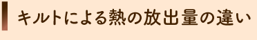 キルトによる熱の放出量の違い