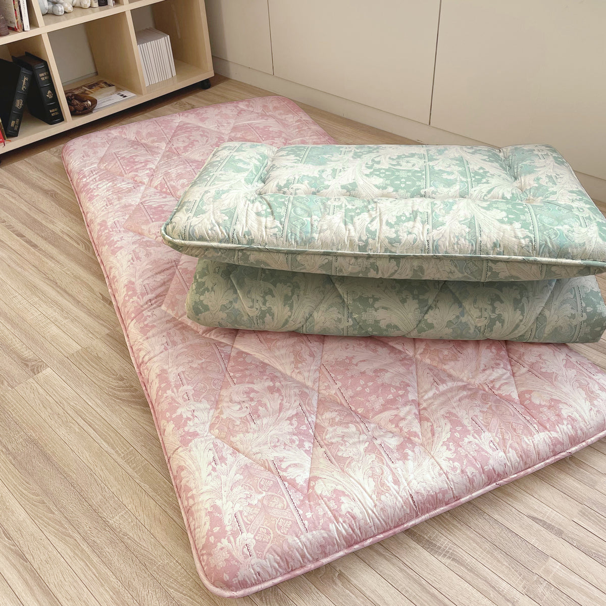 ロマンス小杉 羊毛 合繊敷き布団　⭐️ピンク ダブルロングサイズ　 フランスウール 81bQ1hKnPGL._AC_UF894,