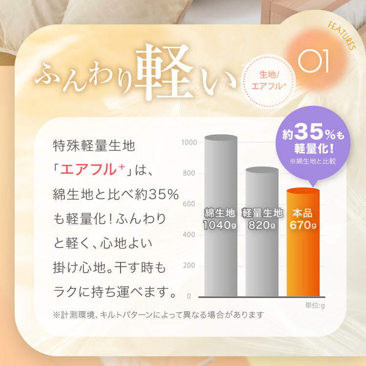 羽毛掛けふとん（増量タイプ）/シルバーダックダウン90％