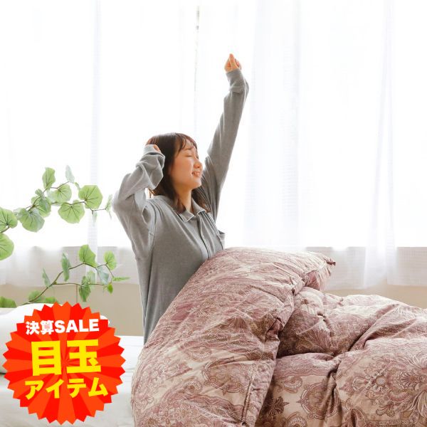 【大決算目玉】二層式羽毛掛けふとん/マザーグースダウン93％