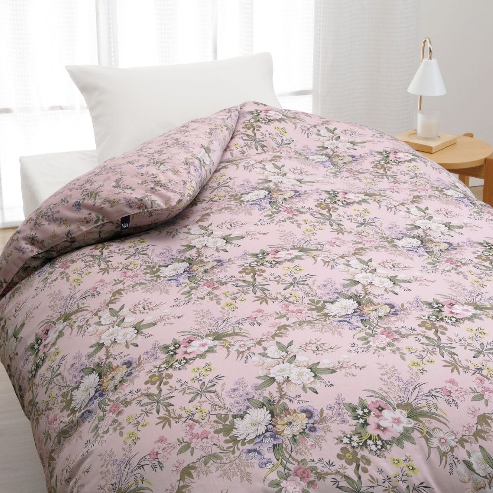 ロマンス　レトロ花柄掛け布団 155x210cm at 掛けふとんカバー 布団カバー 綿100% 日本製 シングル 花柄 サテン生地
