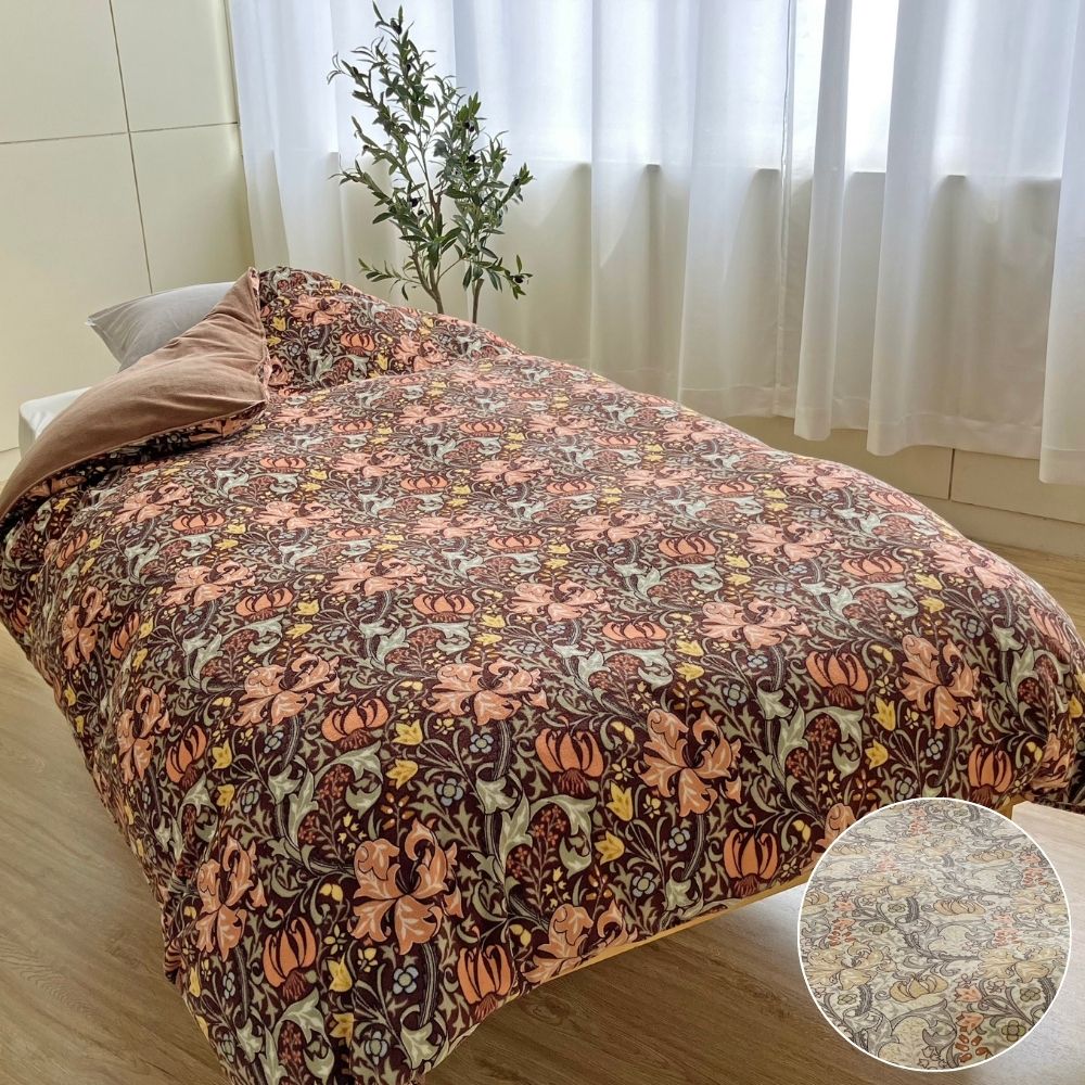 V&A 掛け布団カバー 150×210cm 綿ベロア 布団カバー 掛け布団カバー