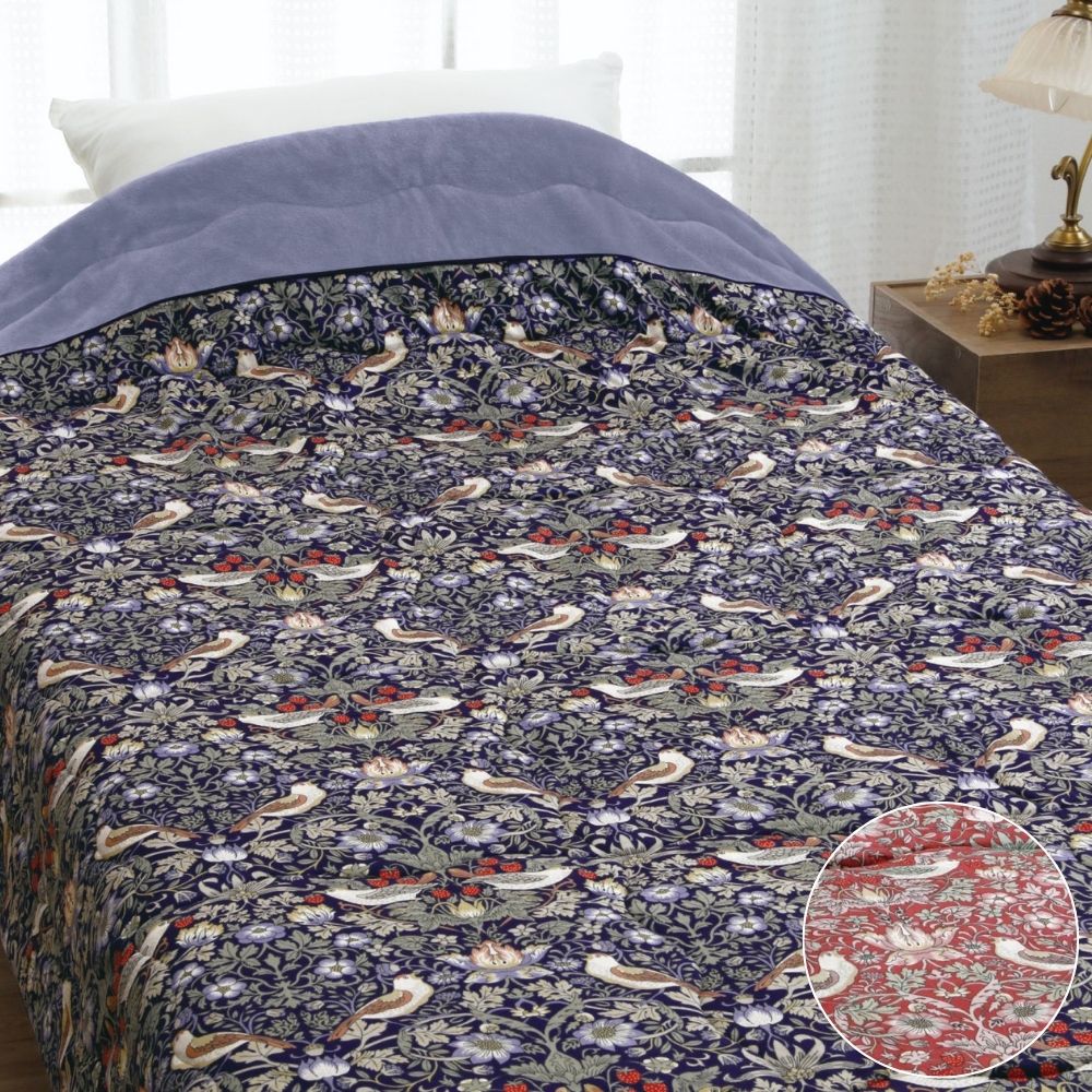 合繊肌掛けふとん 肌掛け布団 キルトケット シングル V&A いちご泥棒