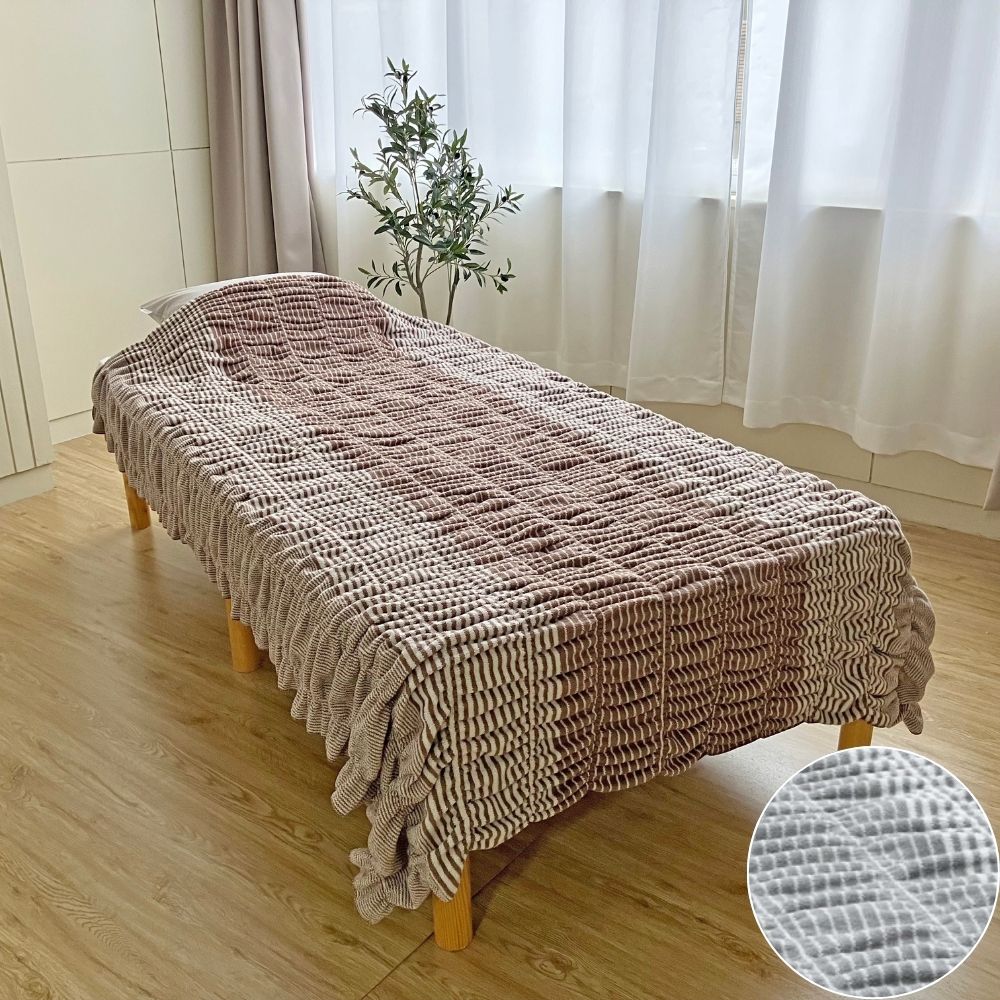 ボリュームタイプ】ふかふかケット 発熱コットン入り シール織り 140