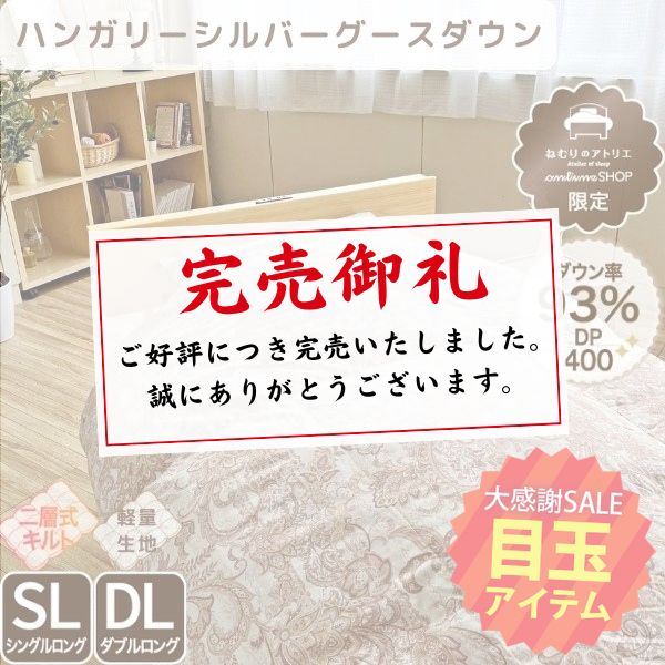 【5周年記念目玉】二層式羽毛掛けふとん/グースダウン93％
