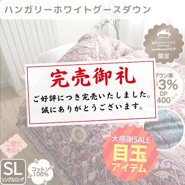 【5周年記念目玉】羽毛掛けふとん/グースダウン93%