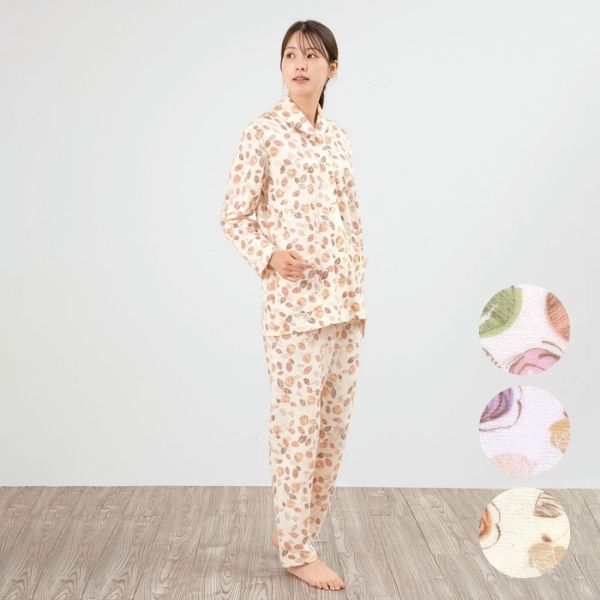 レディースパジャマ 婦人寝間着 キルトニット 肌面コットン100% S M L ロマンス小杉 | ねむりのアトリエOnlineSHOP