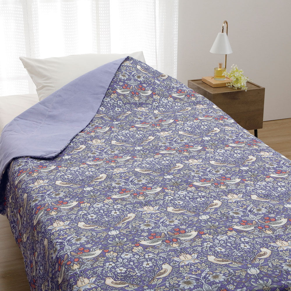 V&A 本麻肌掛けふとん シングル 麻  夏用掛け 肌布団 エアコン対策 洗える ブルー ロマンス小杉 | ねむりのアトリエOnlineSHOP