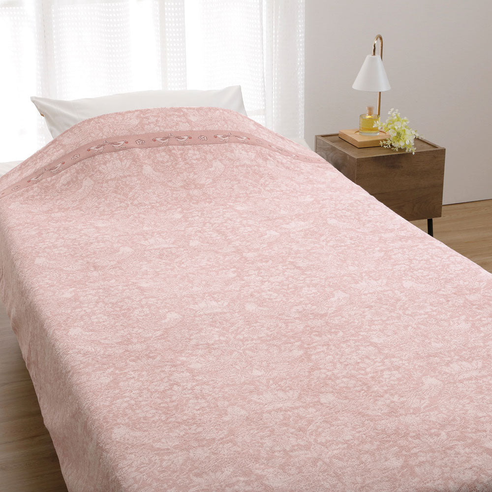 V&A タオルケット シングル いちご泥棒柄 洗える 夏用掛け エアコン