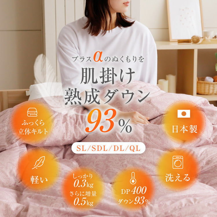 ロマンス・羽毛掛け布団・フランスシルバーダウン93%・400㎥/g