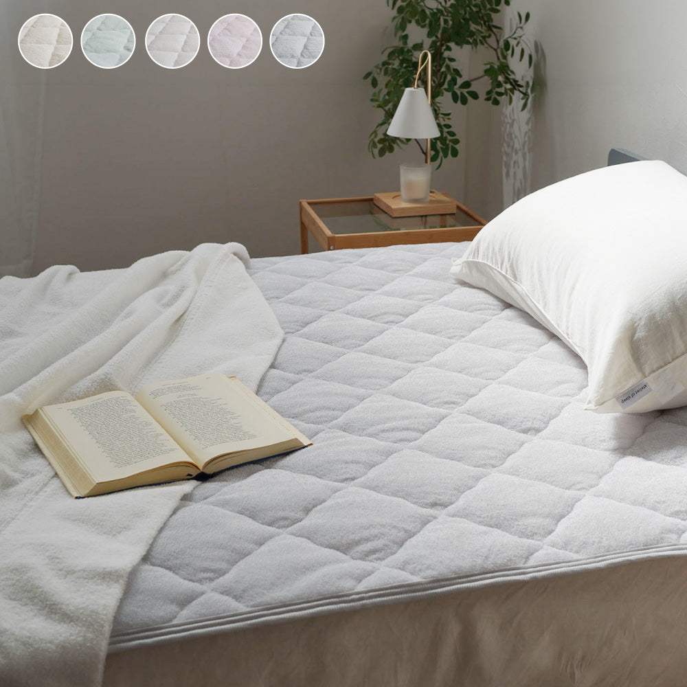 【オールシーズン使える】 敷きパッド シンカーパイル 表生地綿100% 洗える シングル セミダブル ダブル クイーン ロマンス小杉
