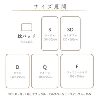 【お得なピローパッドセット】綿パイル敷きパッド/中空綿