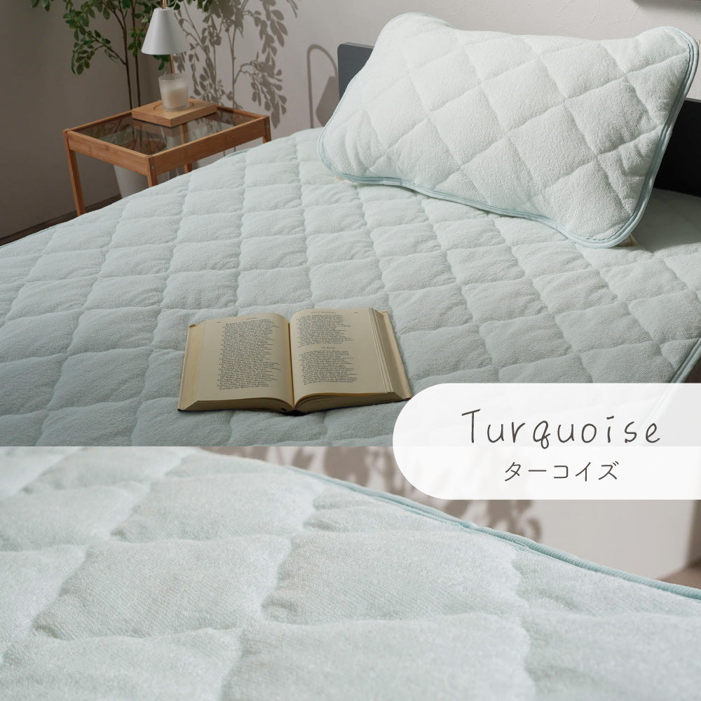 【お得なピローパッドセット】綿パイル敷きパッド/中空綿