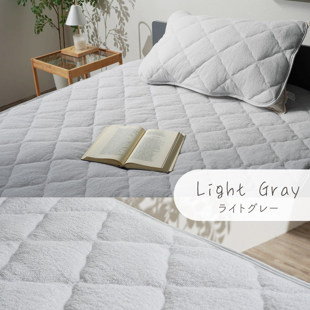 【お得なピローパッドセット】綿パイル敷きパッド/中空綿
