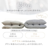 洗える羽毛掛けふとん/シルバーダウン90％/1.1kg/スタンダードタイプ