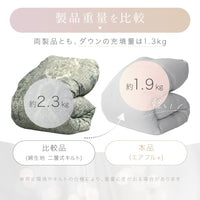 【お得な2枚セット】洗える羽毛掛けふとん/ホワイトダックダウン93％/1.3kg/増量タイプ