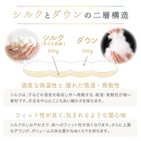 真綿入羽毛肌掛けふとん/ダウン90％/クロスオーバー二層タイプ