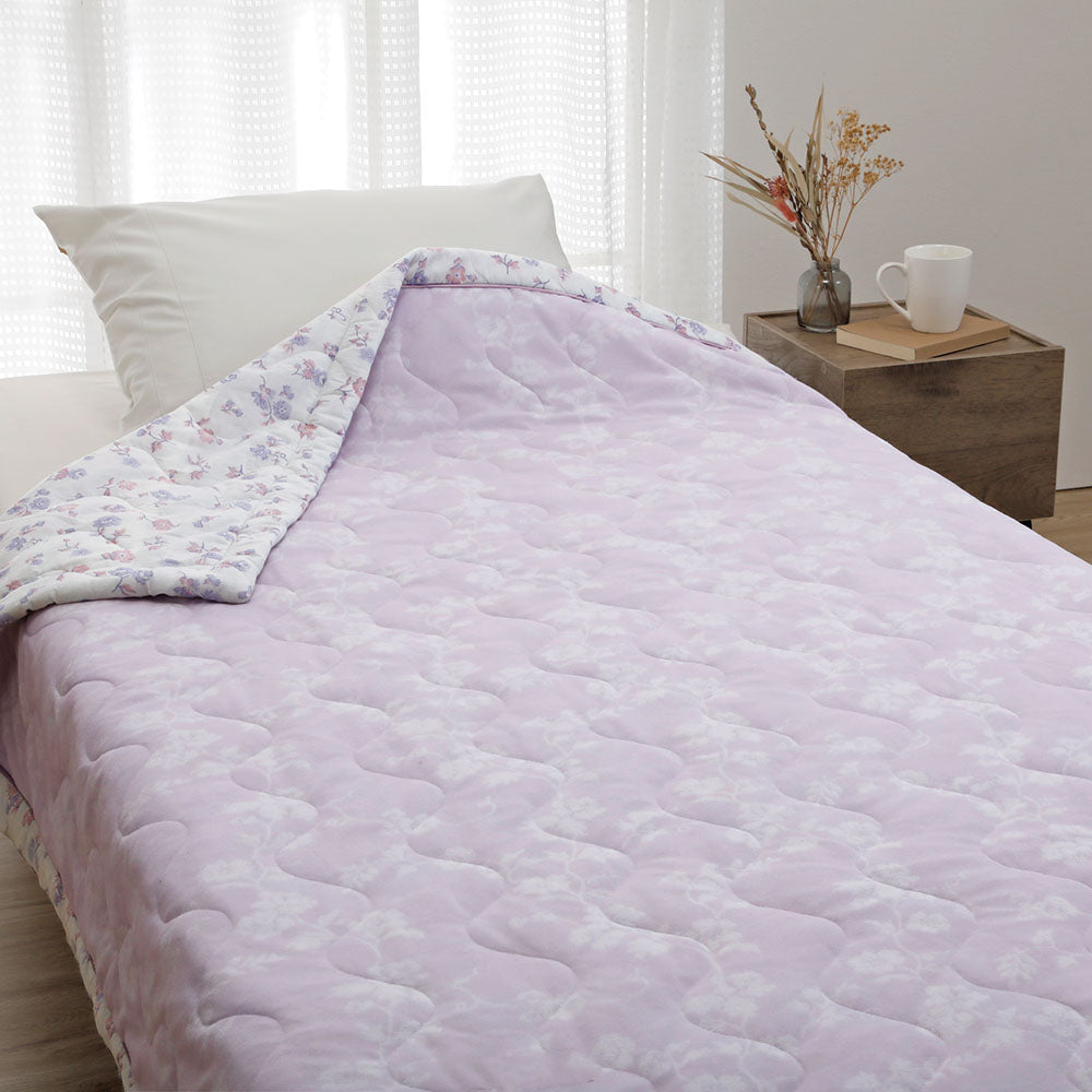 【リバーシブル仕様】肌掛けふとん ガーゼ タオル地 洗える エアコン対策 夏用掛け パープル ロマンス小杉 | ねむりのアトリエOnlineSHOP