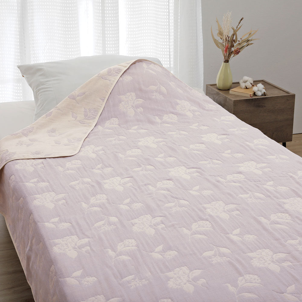 日本製 ガーゼケット 綿100％ 三河木綿 5重ガーゼ 夏用 パープル ロマンス小杉 | ねむりのアトリエOnlineSHOP