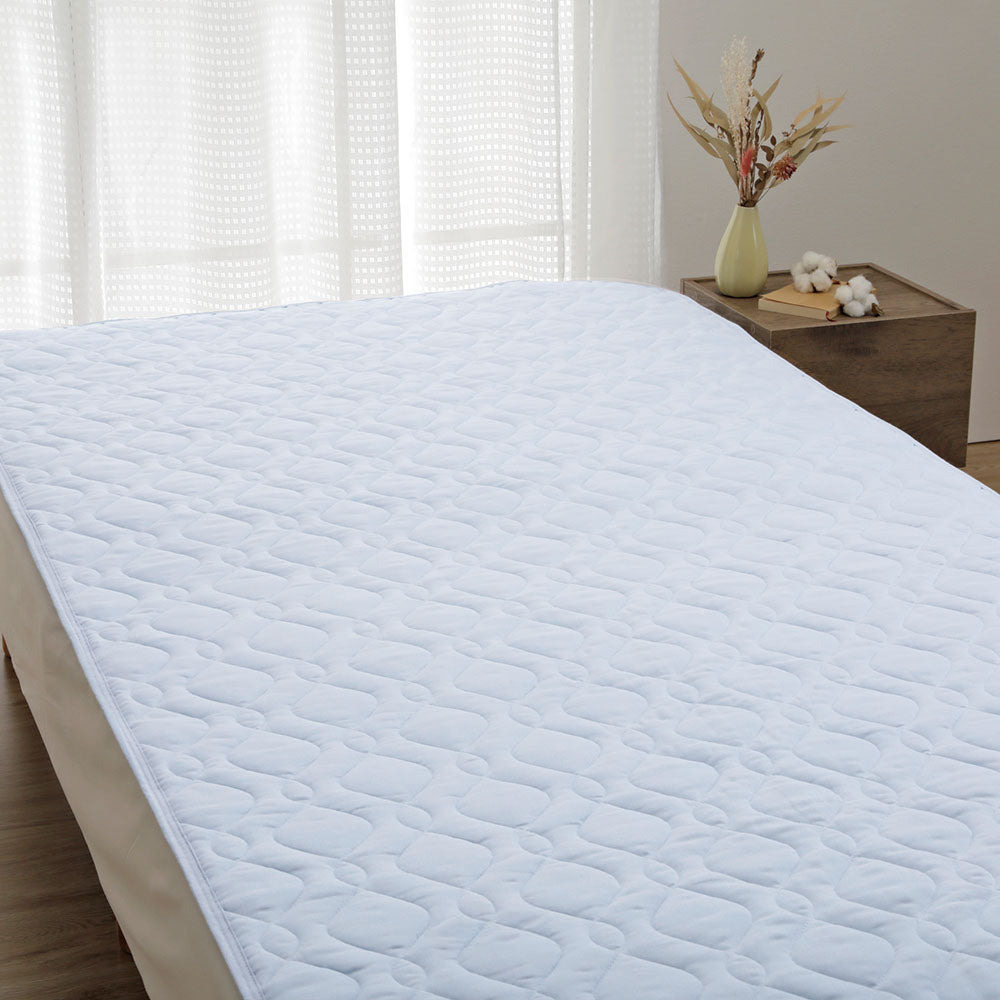 日本製 敷きパッド 和晒しガーゼ 綿 春夏用 シングル ダブル セミダブル ブルー ロマンス小杉 | ねむりのアトリエOnlineSHOP