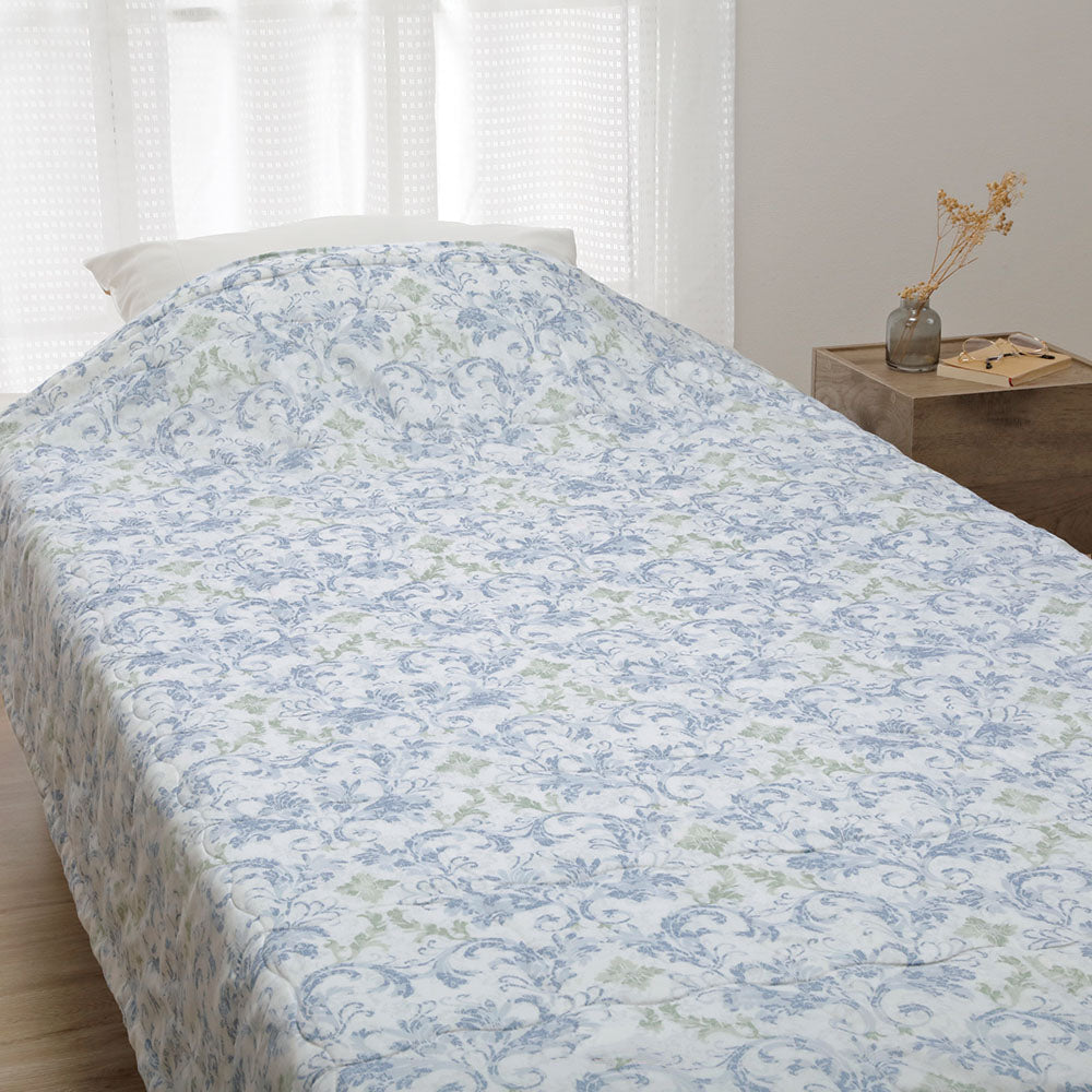 ロマンス小杉 真綿肌掛けふとん 手引き 真綿 シルク 絹 天然素材 綿100% 肌に優しい やわらか 日本製 洗える 夏用掛けふとん ブルー