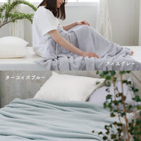 程よい厚手感の泉州こだわりタオルケット アイスグレー＆ターコイズブルー