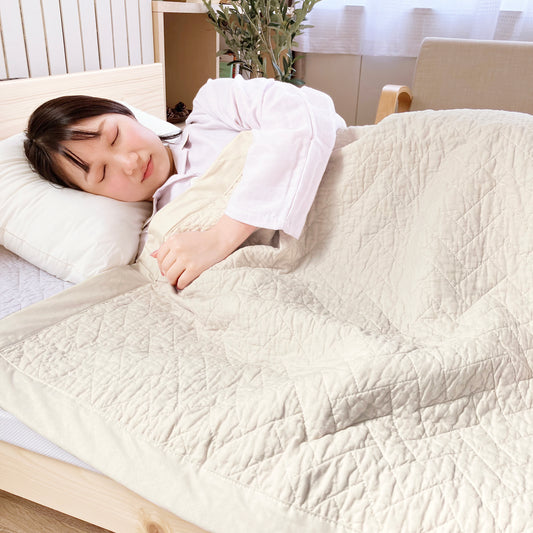 ourstyle キルトケット 晒し綿わた ウォッシャブル シンプル シングル ピンク ベージュ グレー