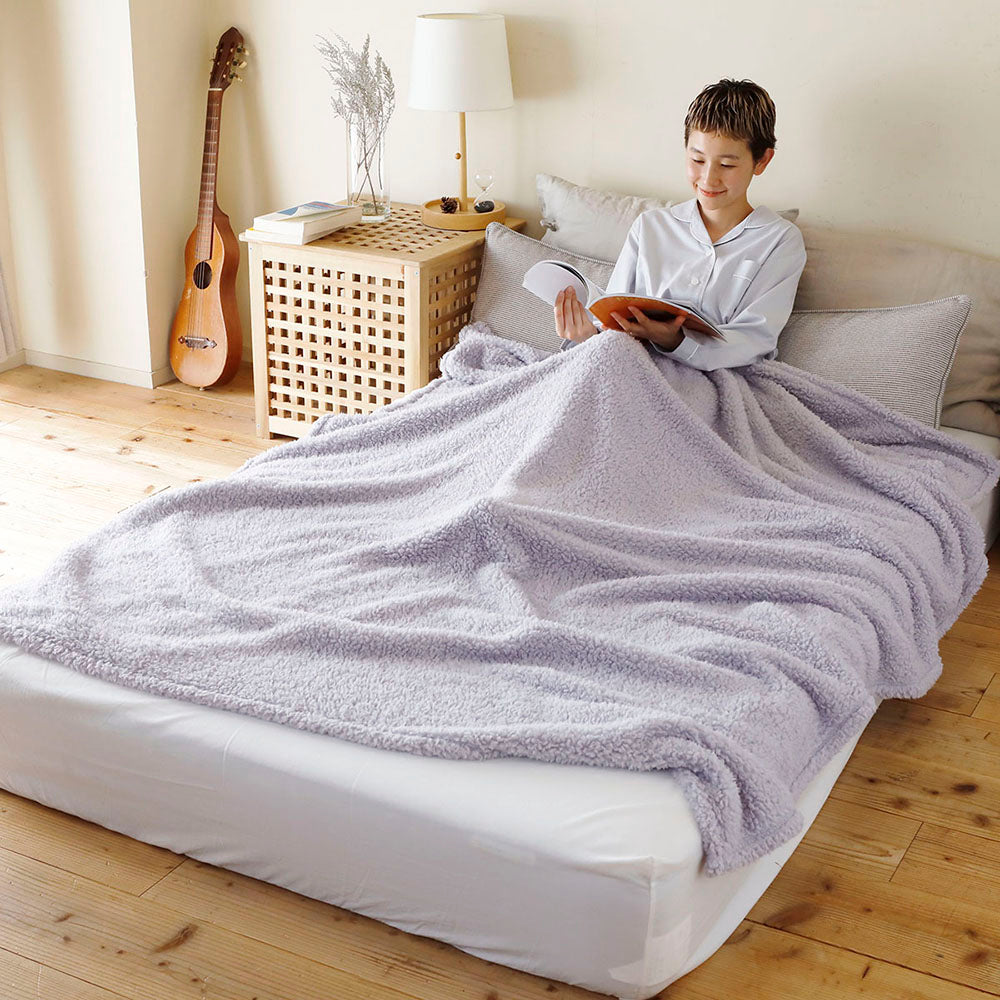 ふわふわで柔らかい】e-room ブランケット シープボア 吸湿発熱 毛布